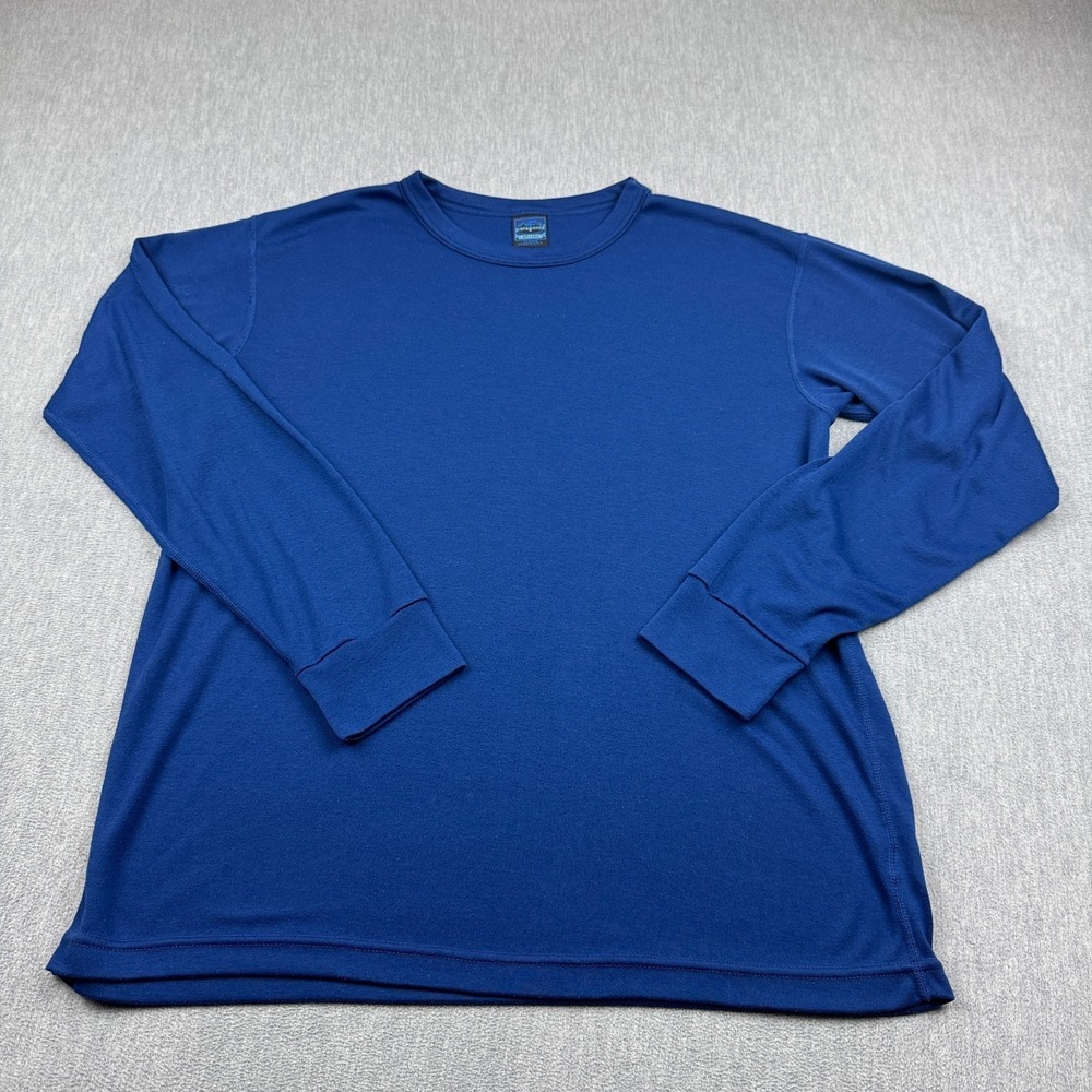 Vintage Patagonia Shirt Mens XL Blue Capilene Pullover Baselayer Long Sleeve USA
